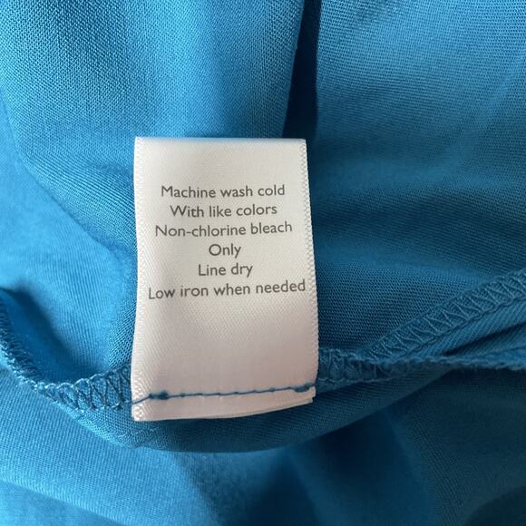 National Since 1952 Women 3X Lightweight Blouse - 1/4 Button - Long SLV Blue NWT - Picture 8 of 8